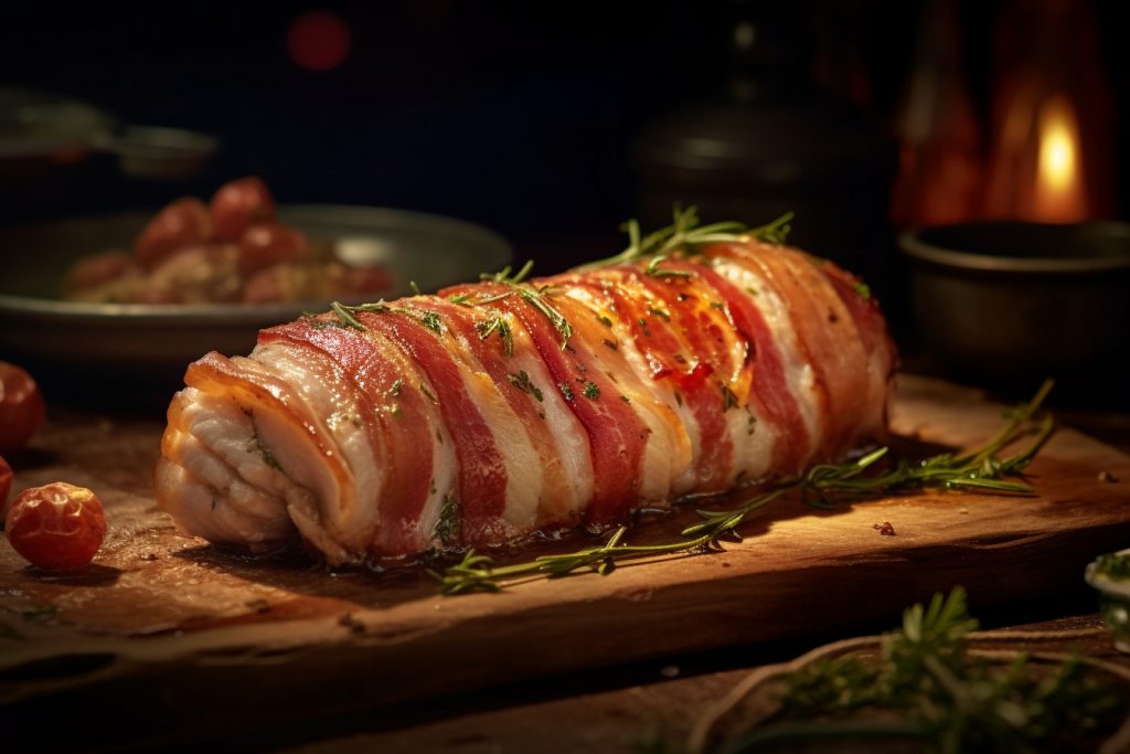 Recette : Filet de Lotte Rôtie Bardée au Lard et Sauce Balsamique