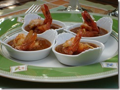 Gambas bisques crustaces tomates gingembre