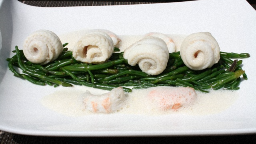 Recette : Filet de Sole en Tournedos, Salicorne et Emulsion de Langoustines