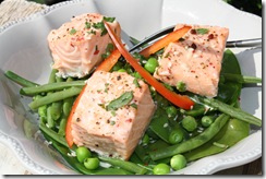 saumon et legumes vapeur