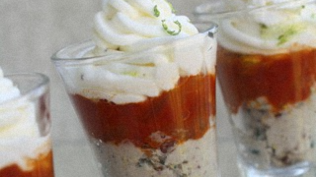 Recette : Verrine aux Rillettes de Sardine, Fondue de Tomate et Chantilly au Citron