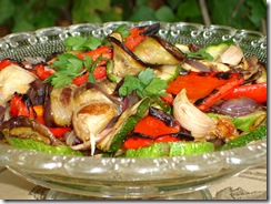 Salade legumes grilles ail confit