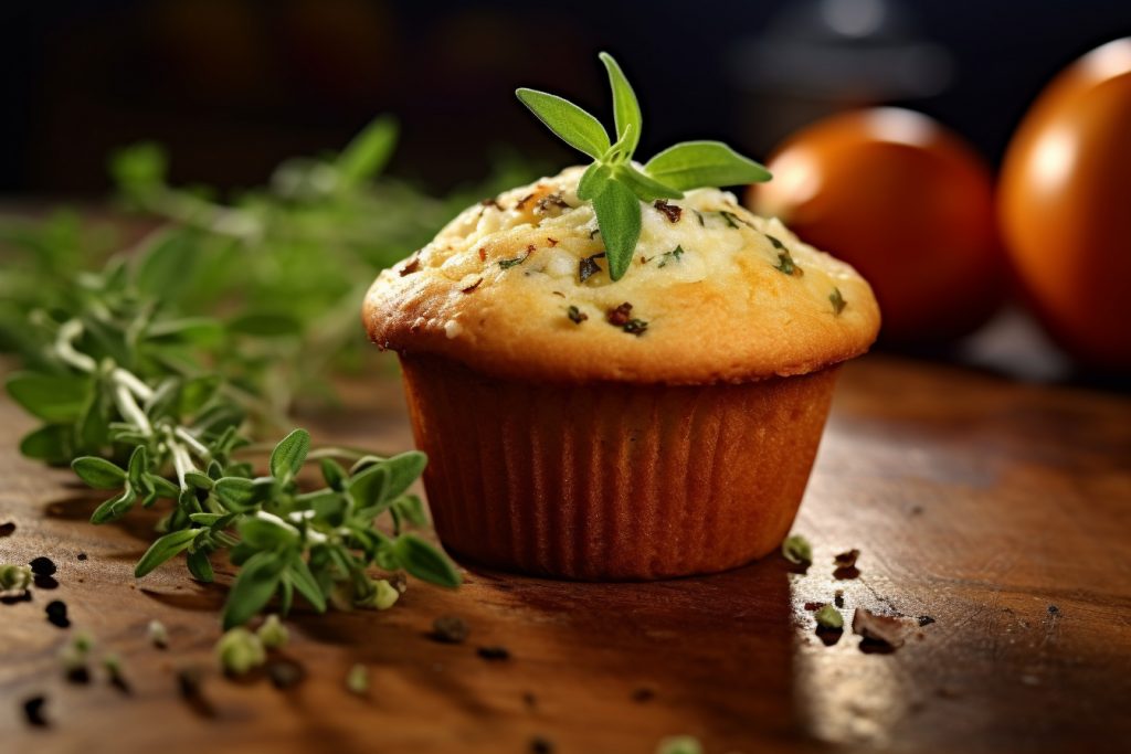 Recette : Muffin au Poivron, Fromage de Chèvre et Origan