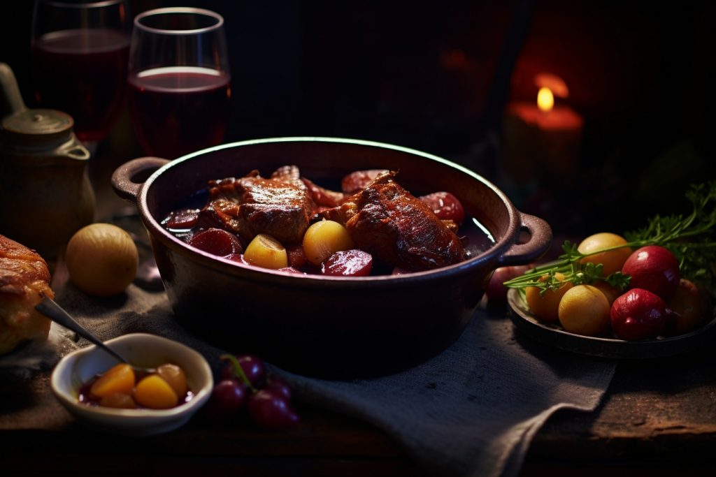 Recette : Canard Mijoté au Vin Rouge et Navets Jaunes